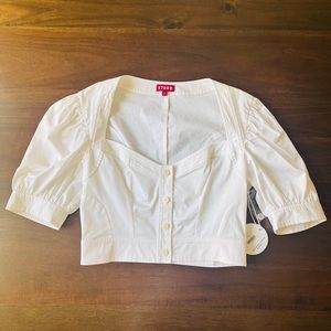 STAUD Off-white cropped top